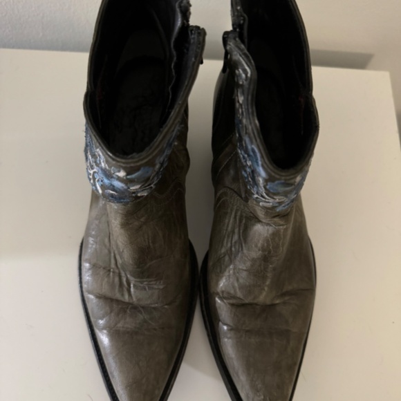 Old Gringo Minisora Leather Blue Floral Pointed Toe Western Boots - Picture 3 of 10